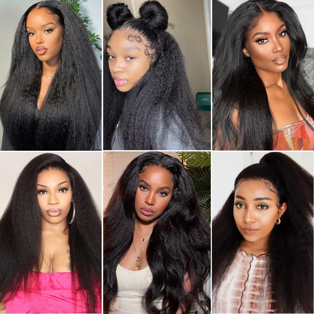Lovfir Kinky Straight V Part Wig Human Hair For Black Women 180 Density Upgrade