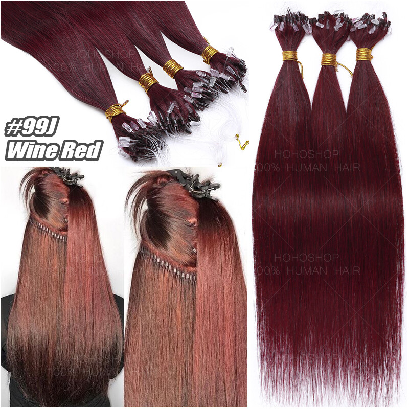 300S Micro Loop Ring Pre Bonded NANO I Tip 100% Remy Human Hair Extensions Ombre