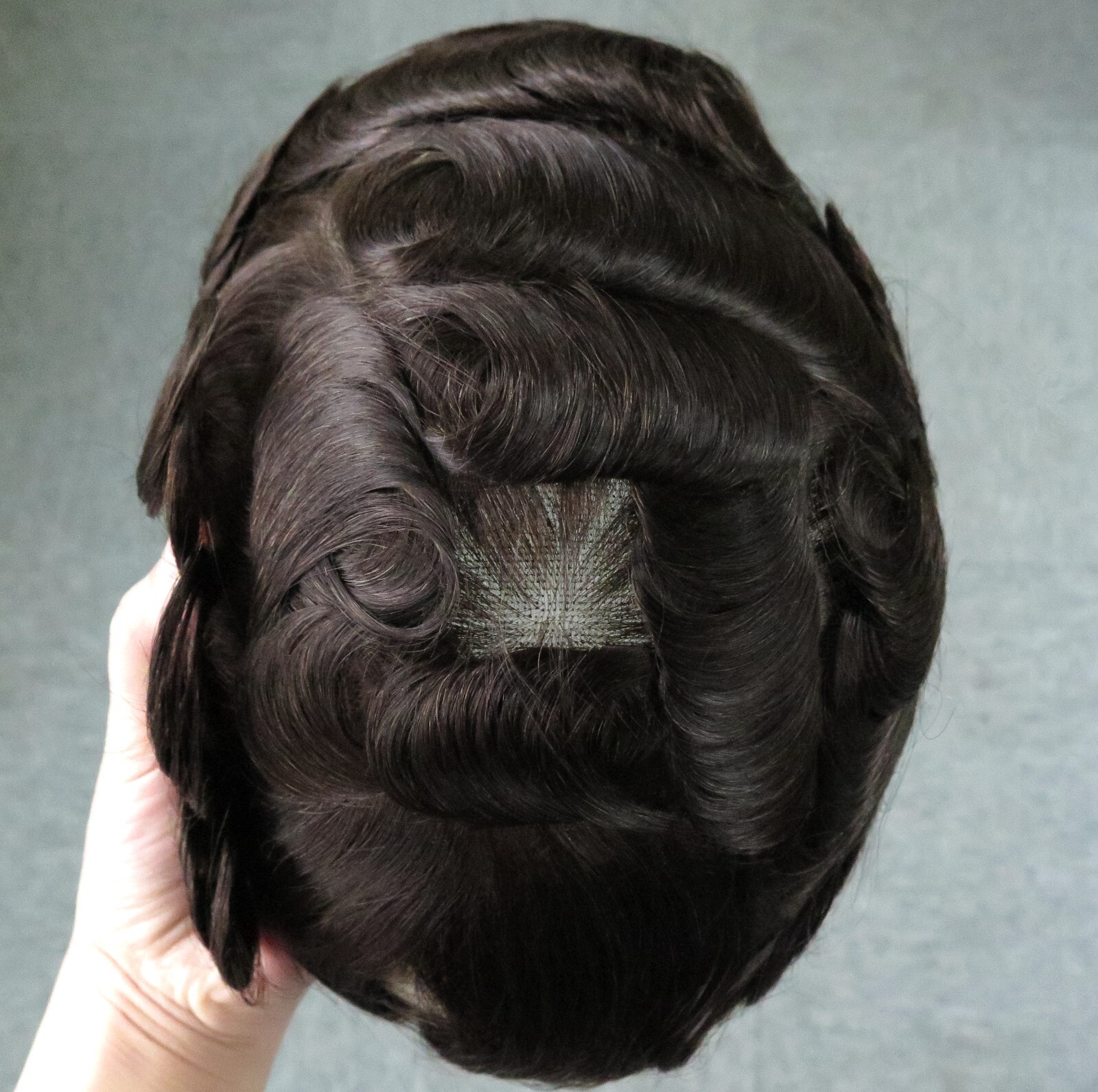 Natural Mens Toupee Human Hair Replacement System All Swiss Lace Hairpieces