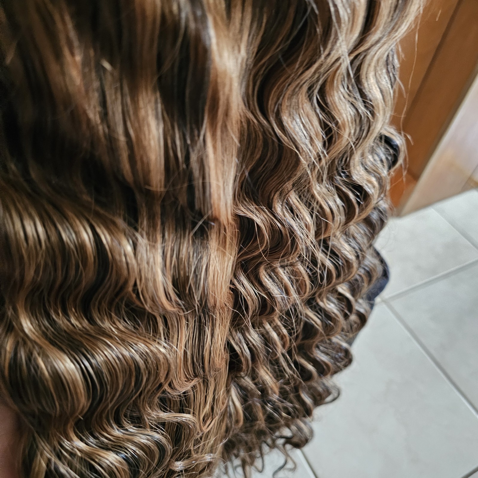 Deep Wave 1B/30 Highlight Ombre SYNTHETIC HUMAN HAIR BLEND Wig 28inch