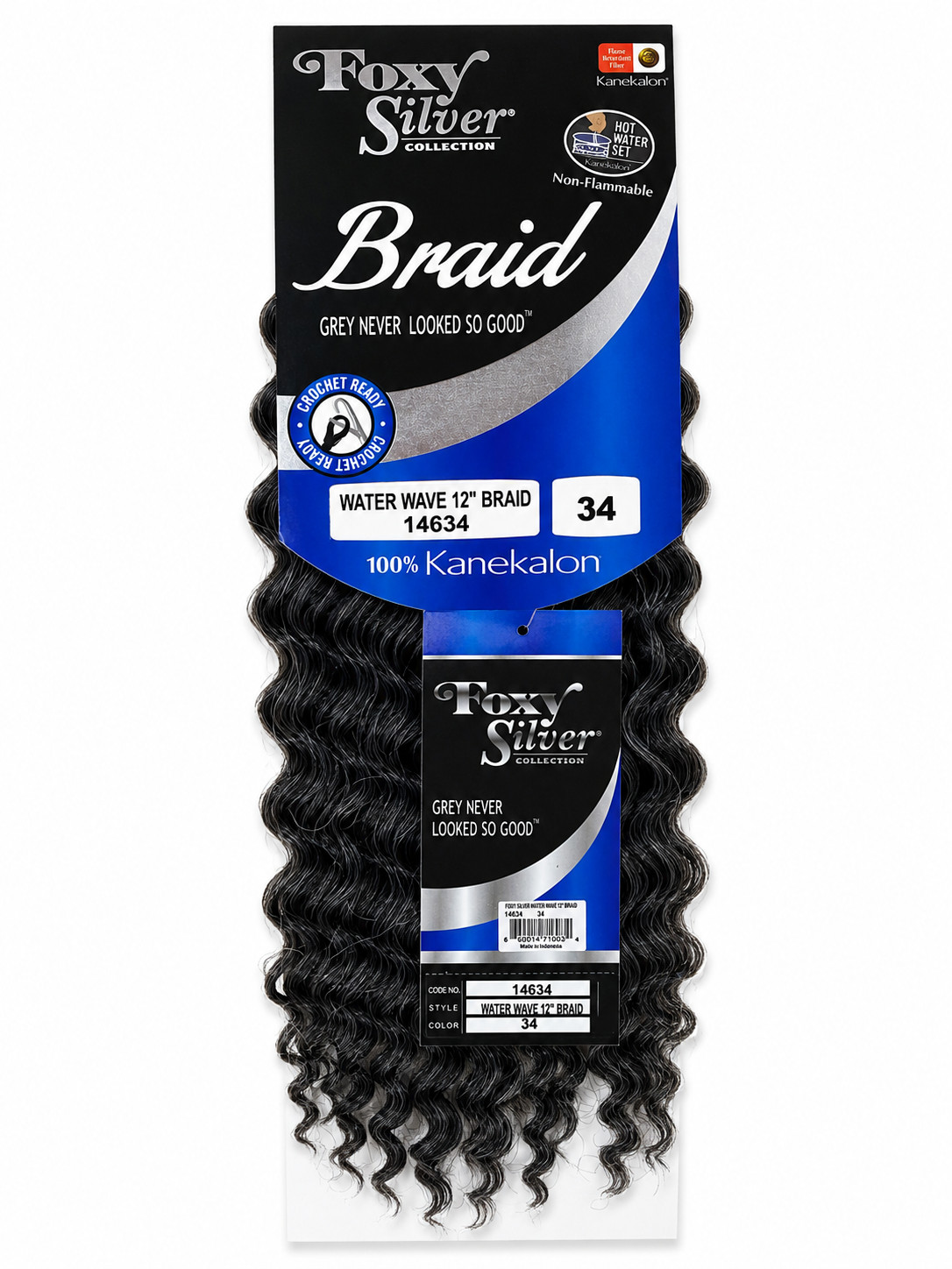 Foxy Silver Water Wave 12” Crochet Braiding Hair