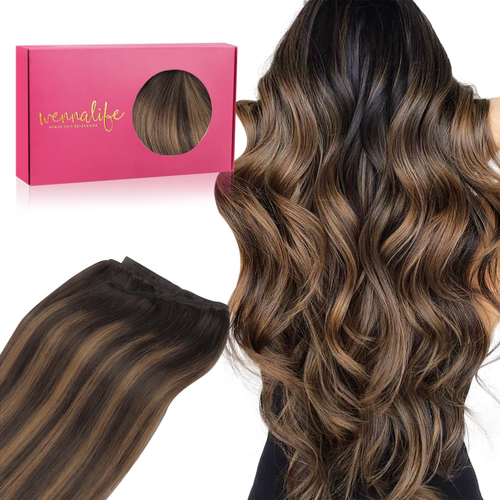 WENNALIFE Sew in Hair Extensions Real Human Hair, Weft Hair Extensions Human …