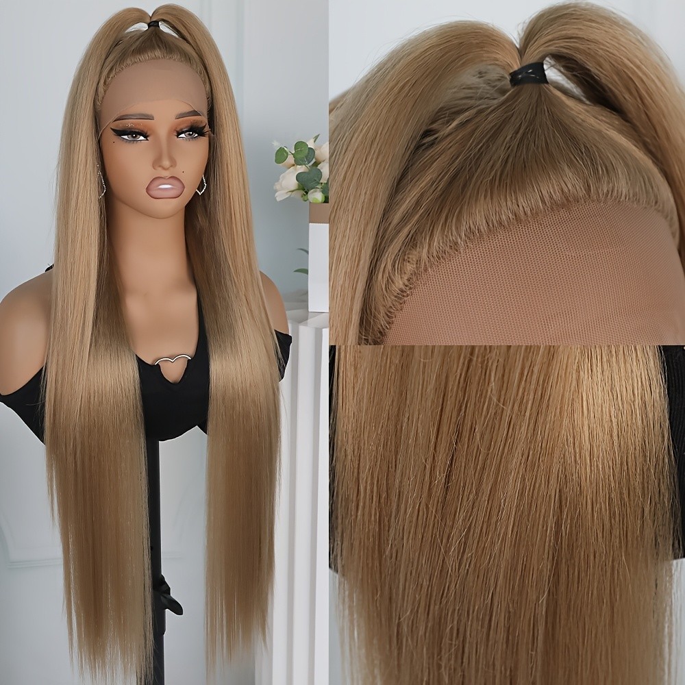 Blonde Lace Front Wigs Pre Plucked Long Straight Hair Replacement Wig Glueless