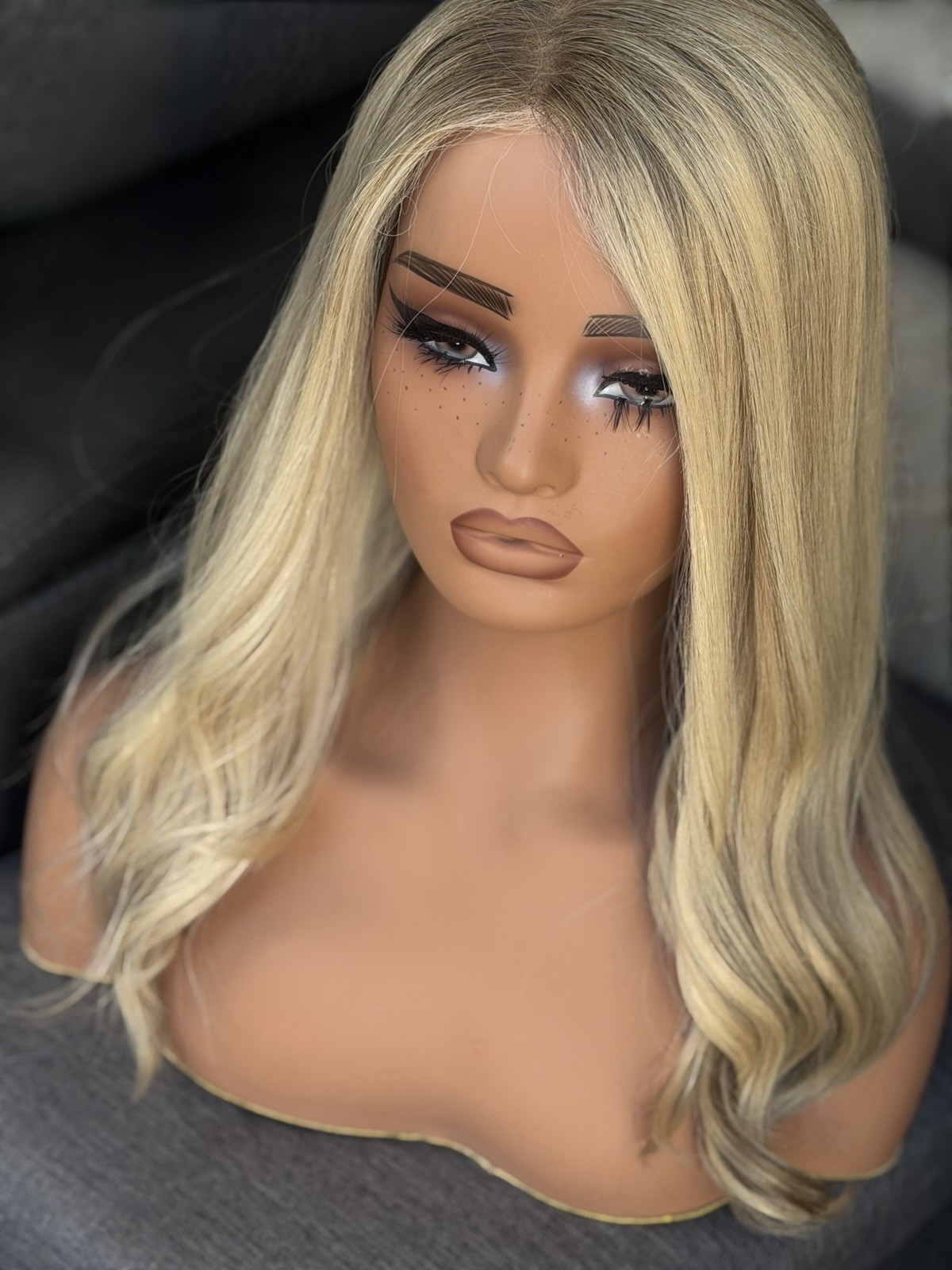 European Texture human hair wig Pre Owned Small Wig 18 Inches Lace Top