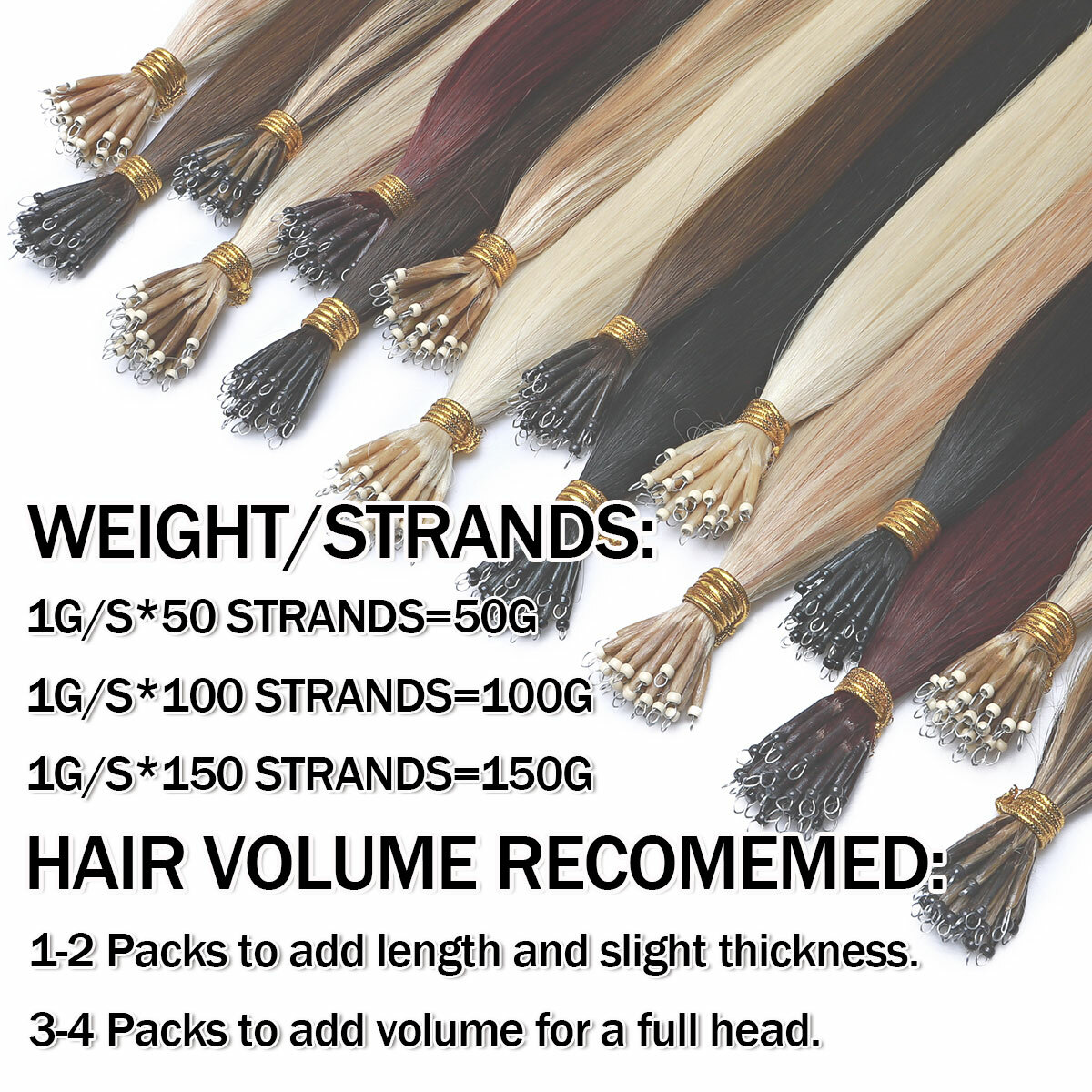 CLEARANCE 200PCS THICK Nano Ring Micro Loop Bead 100% Remy Human Hair Extensions