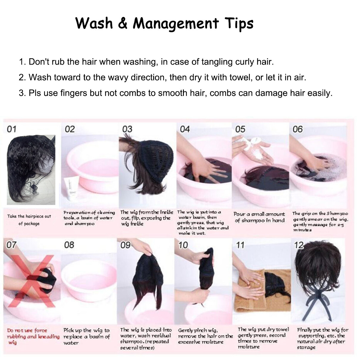 Soft 100% Human Hair Toupee Curly Hair Topper Top Clip in Hair Pieces for Women