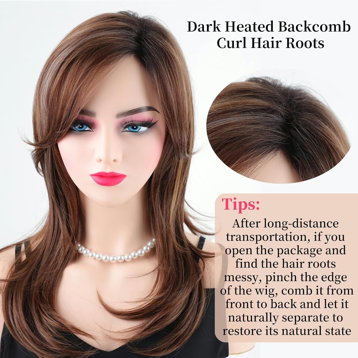 Layered Ombre Brown Highlight Wig