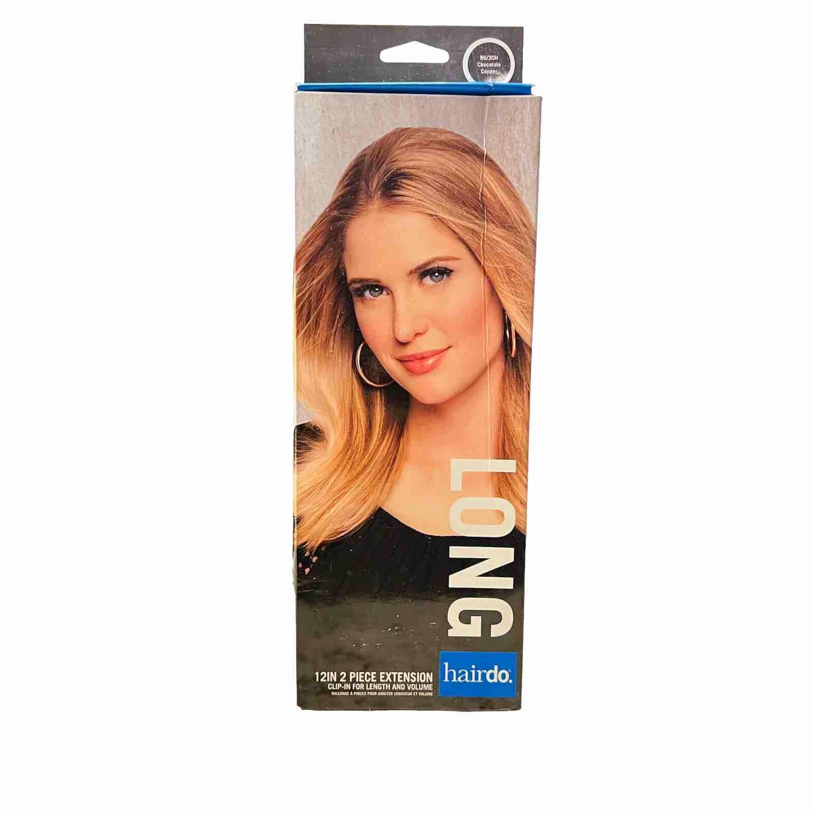 Hairdo 12” 2 Piece Extension Clip-in for Length & Volume Chocolate Copper R6/30H