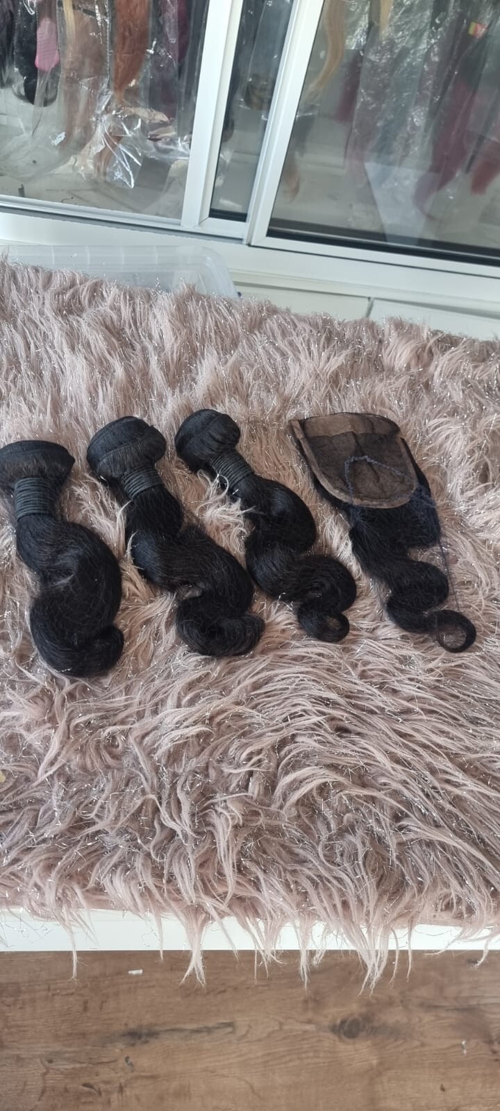 12A BRAZILIAN VIRGIN HUMAN HAIR BODY WAVE BUNDLE 14+14+14&14INCH 4×4 CLOSURE 1b#