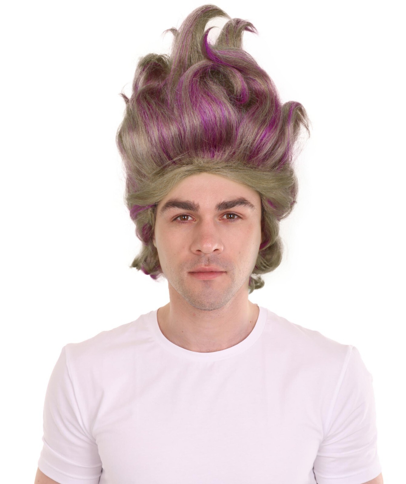 HPO Adult Men’s Anime Sea Witch Brown Updo Wig, Perfect for Halloween, HM-1665