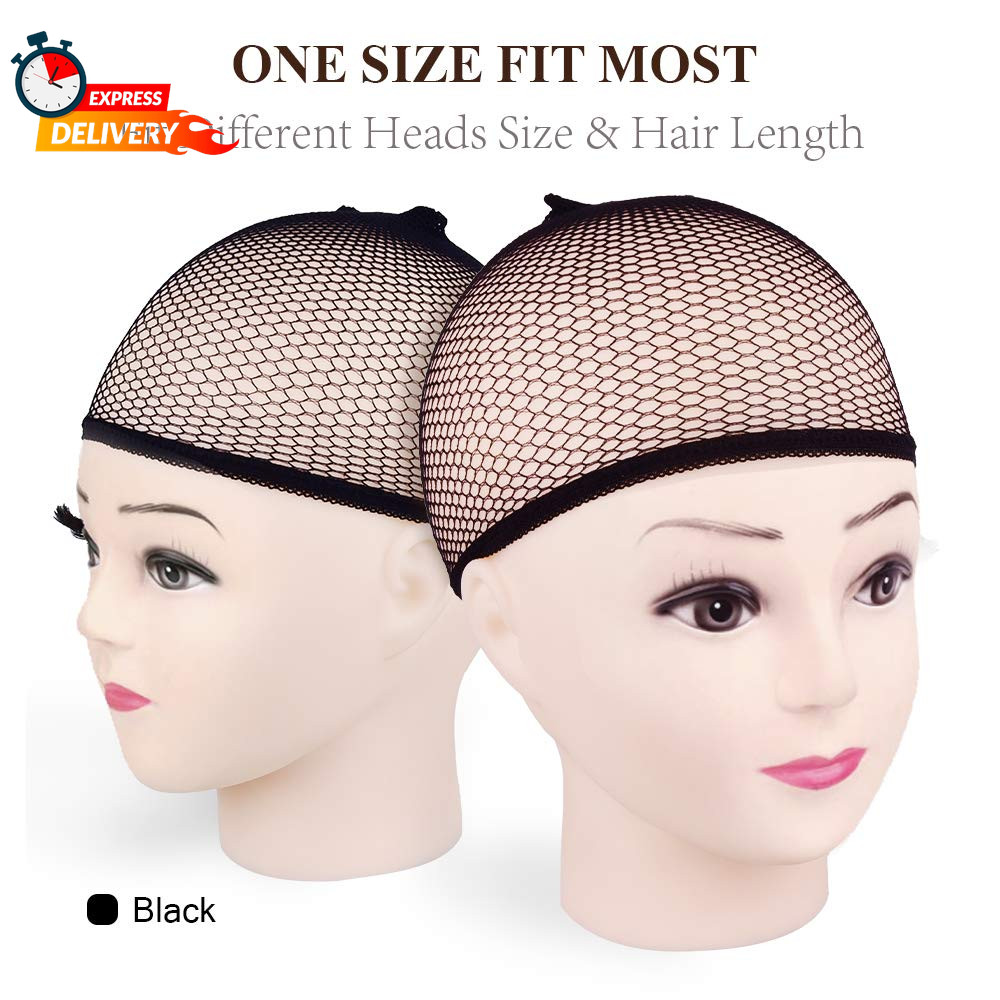MORGLES 6PCS Wig Cap Non Slip, Black Mesh Net Wig Caps for Women Men, Weaving Ha