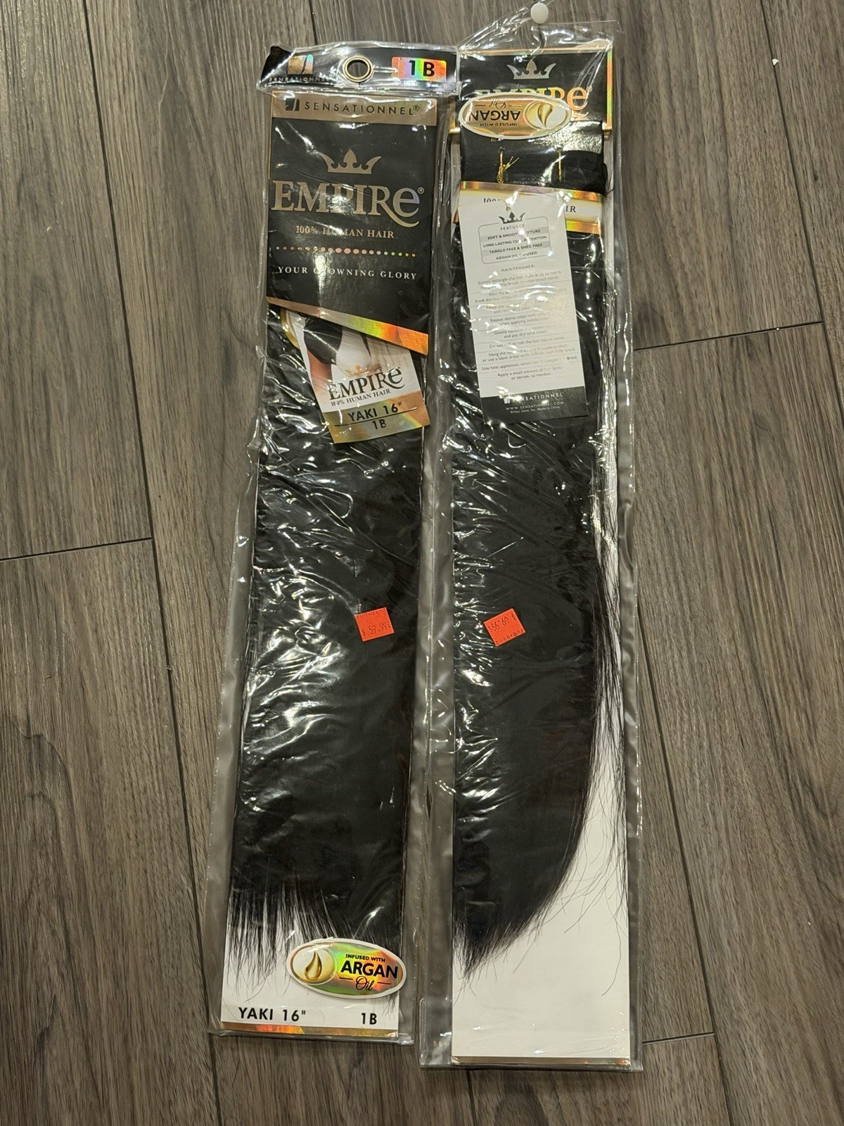 Empire Yaki Sensationnel 100% Human Remy Hair Soft Yaky Weave w/Argon Oil 16” 1B