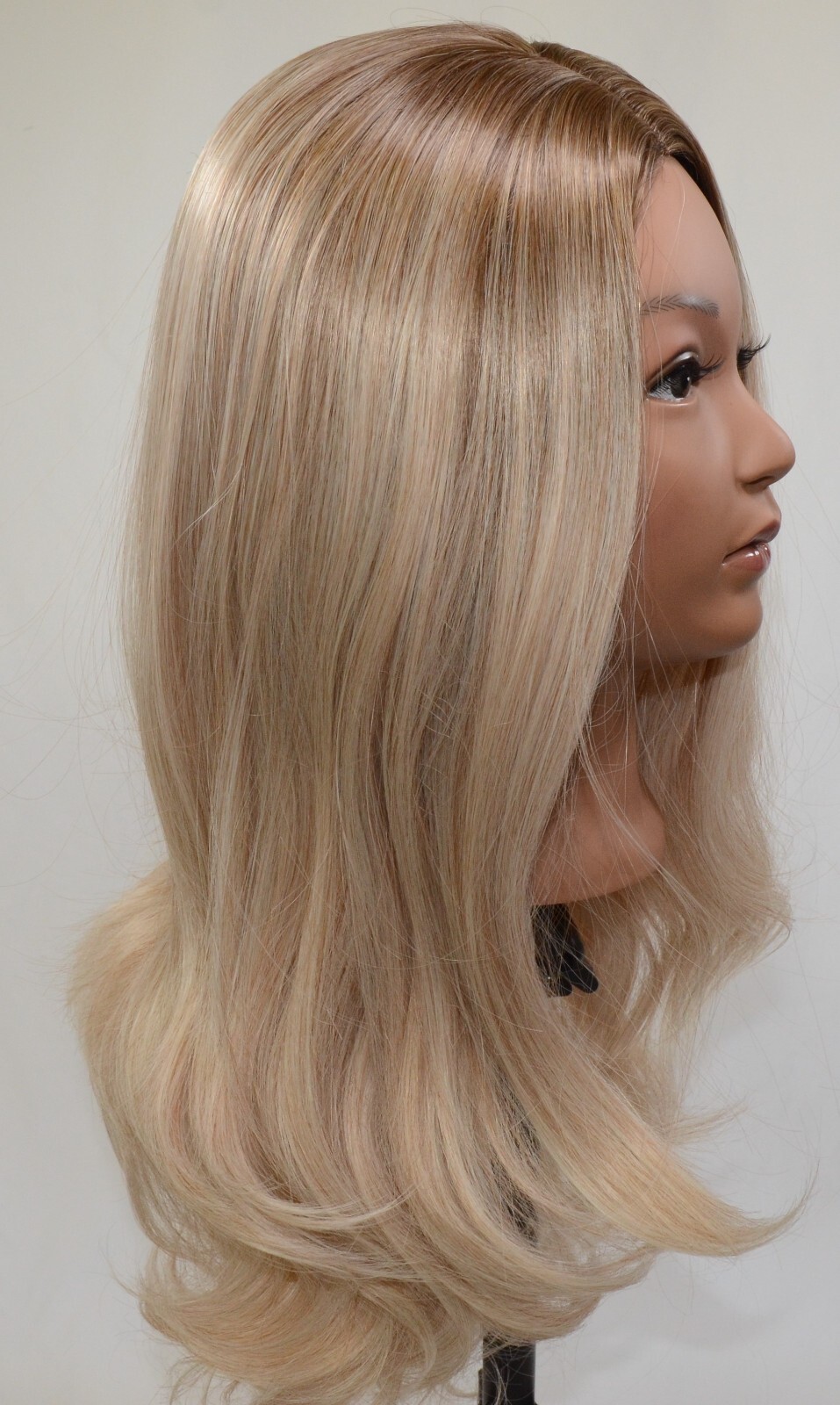 Lady Miranda Ombre Wig Brown to Ash Blonde High Density Heat Resistant Synthetic