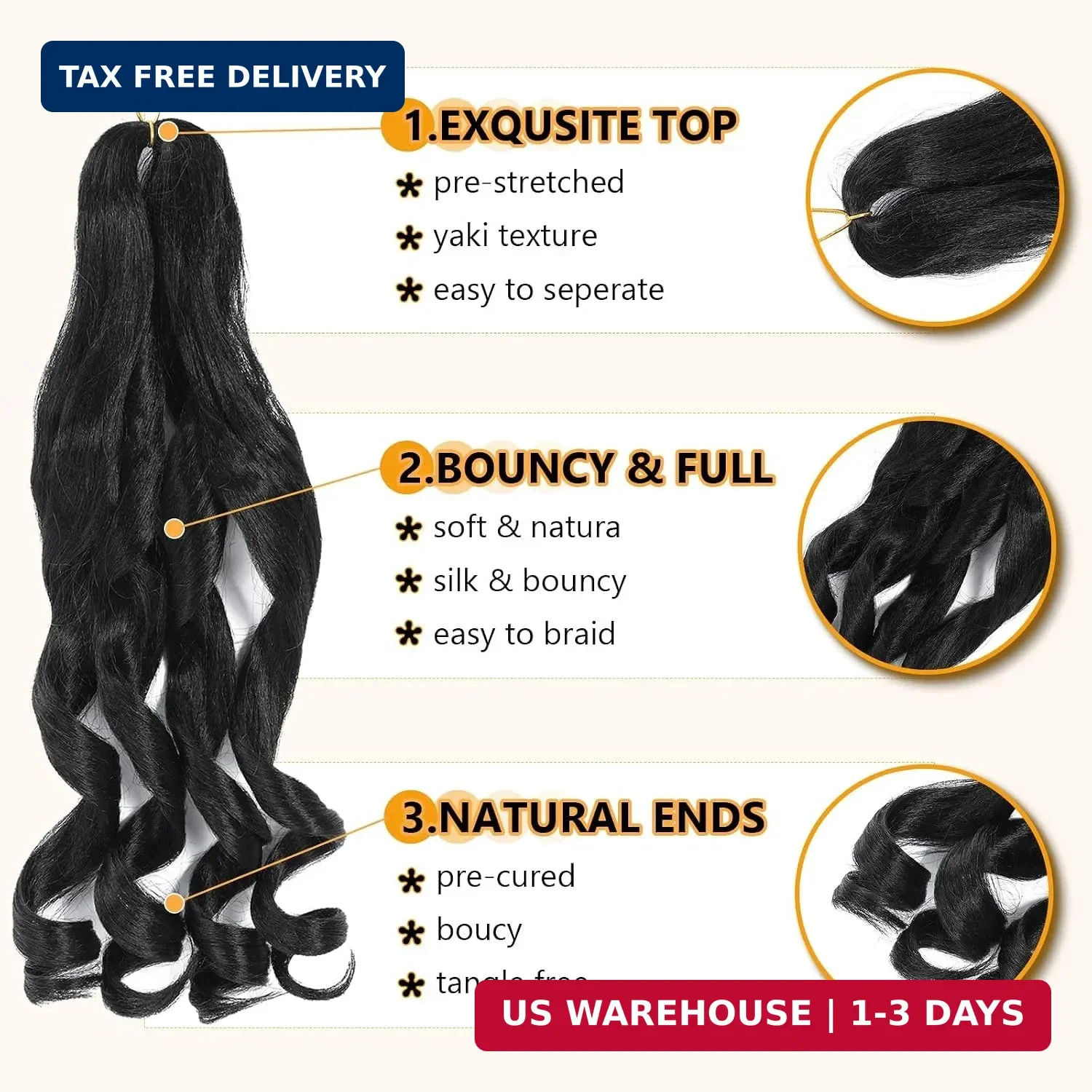 French Curl Braiding Hair 12 Inch 8 Packs Curly Braiding Hair Pre Stretched Synt