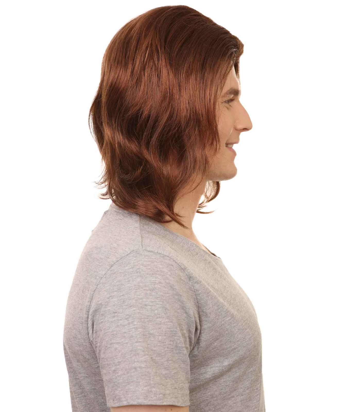 Men Fancy Brown Cosplay Halloween Wig | Premium Breathable Capless Cap | HM-472A