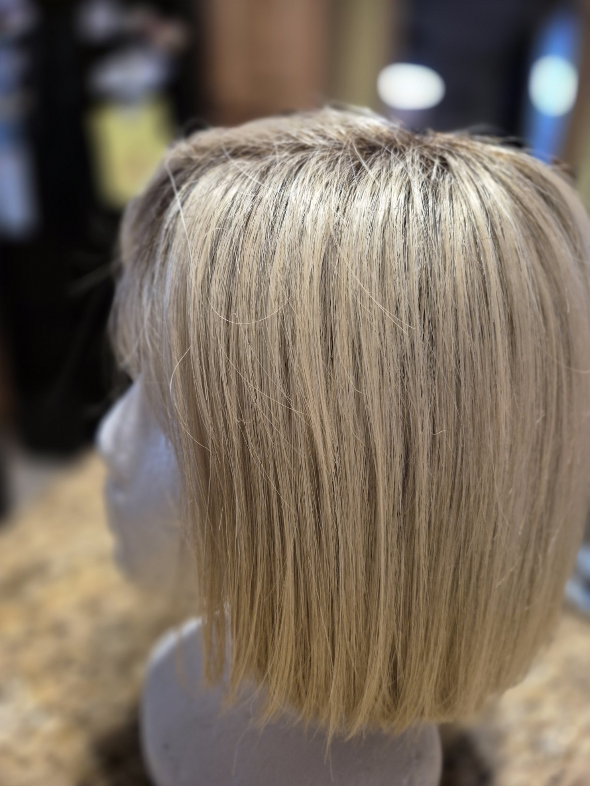 NORIKO Synthetic Short Bob Wig – Open Weft w/Lace Top, Adj. Nape Tabs