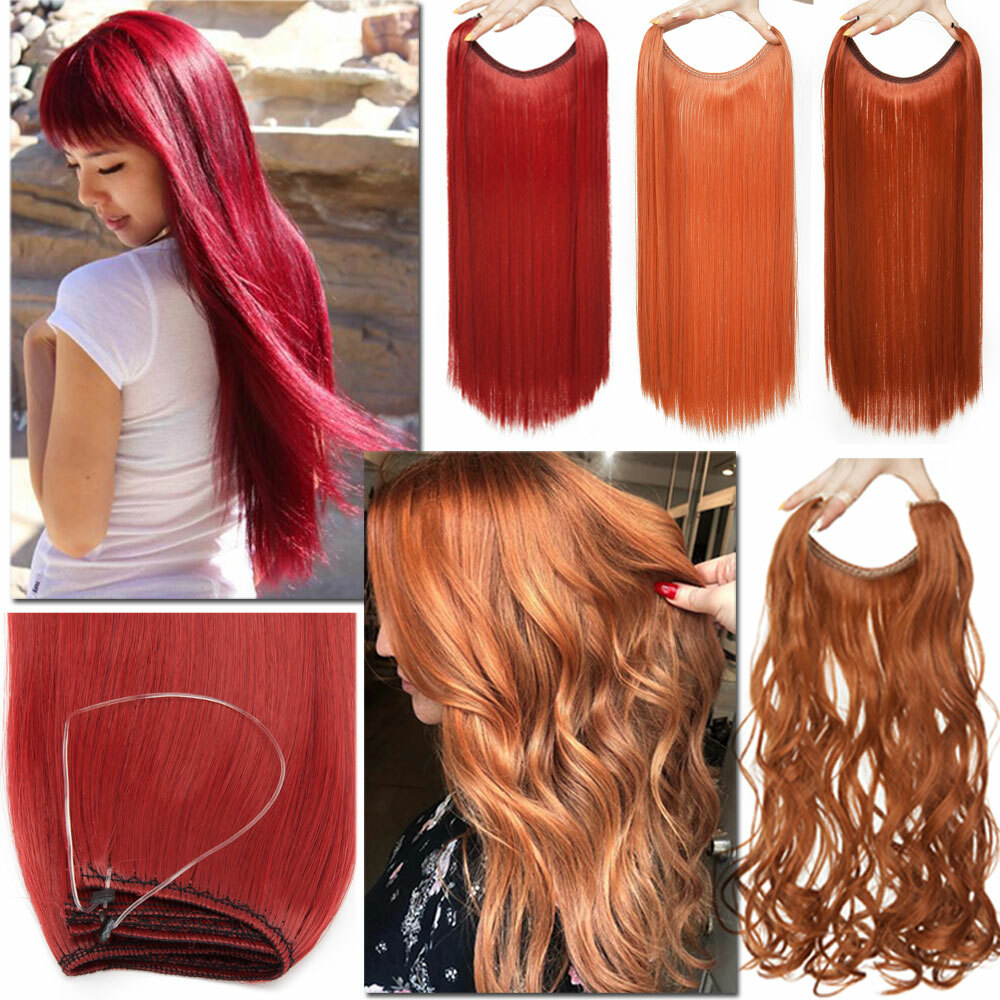 Hidden Hair Secret Wire In As Human Hair Extensions Straight Curly 1PCS US SALE