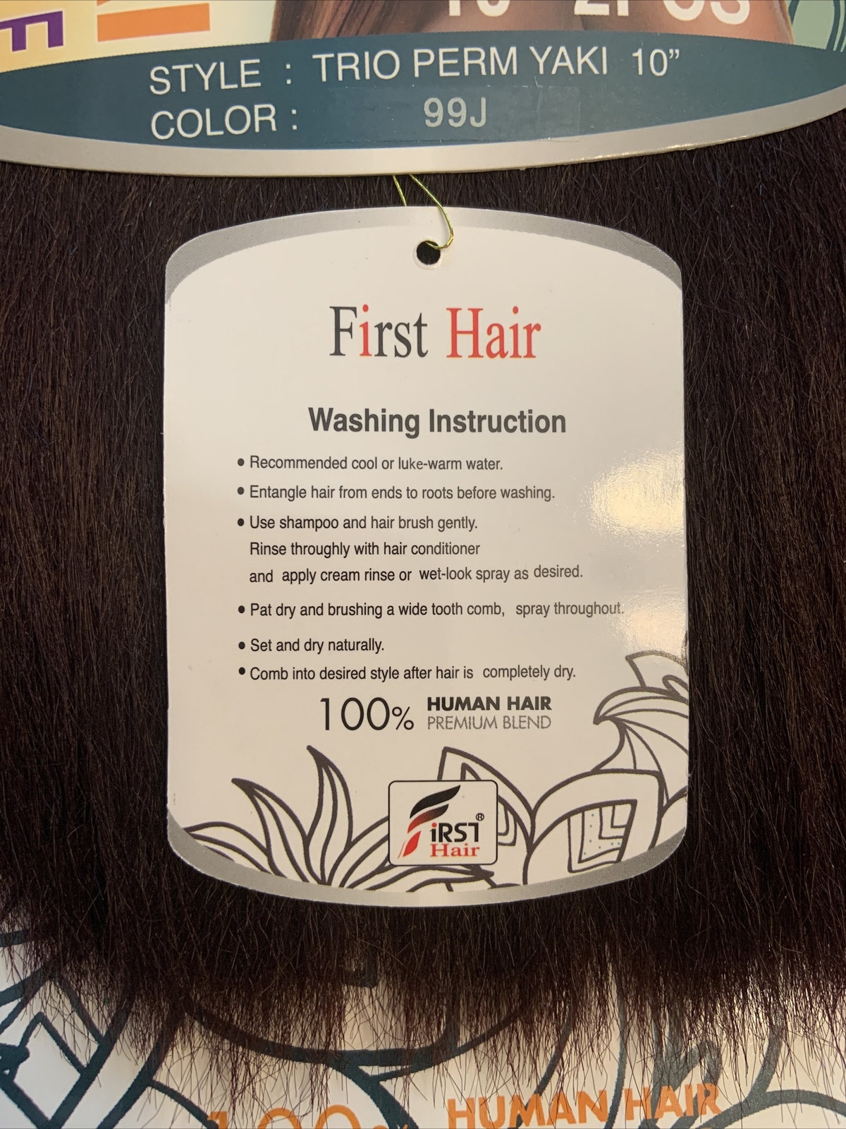 100% Hair Extensions Real Human Hair Perm Yaki Color 99J Dark Red Wine Free Ship