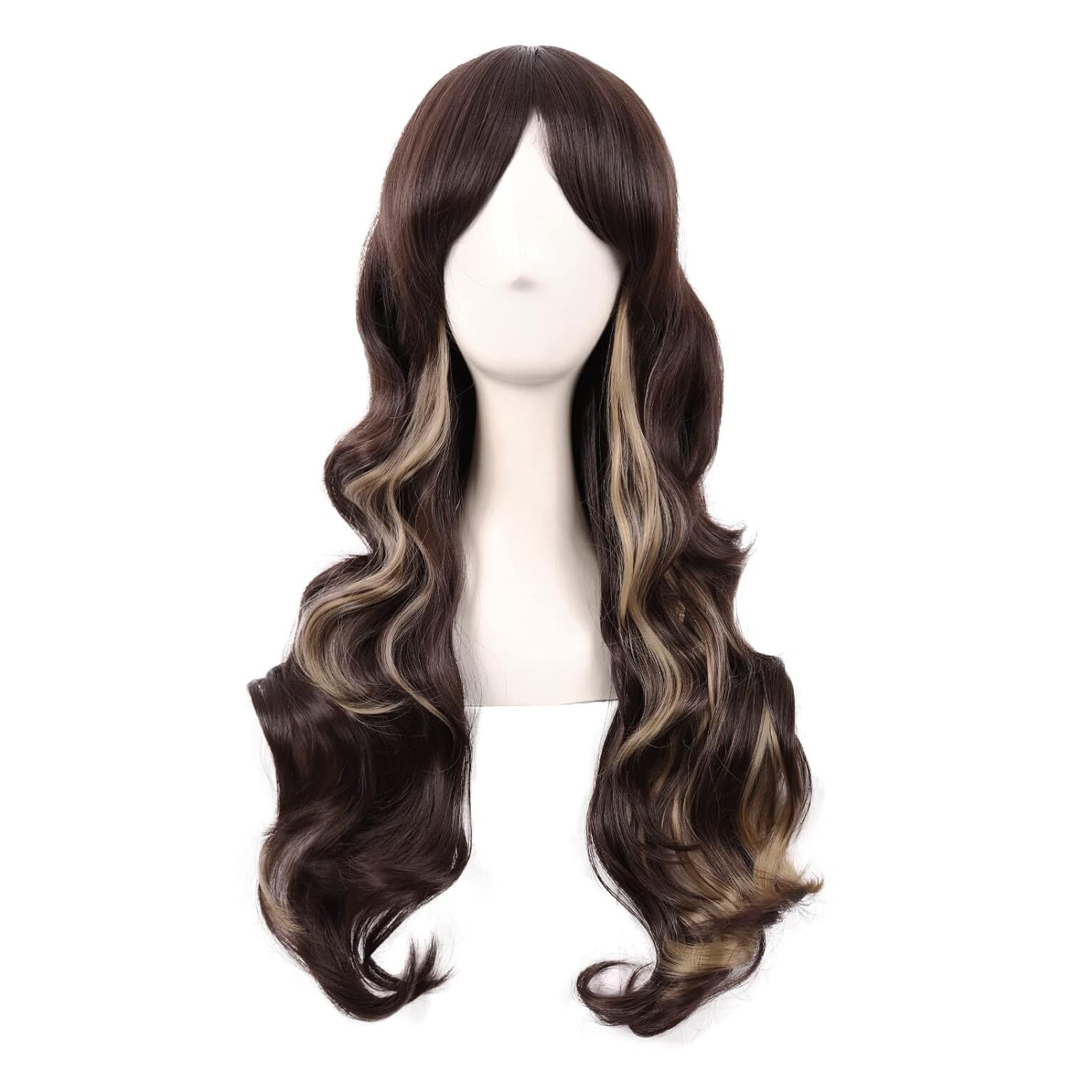 Party Hair Anime Wigs Full Hair Wavy Full Wig Hair 28″ Long Brown Loose Curly