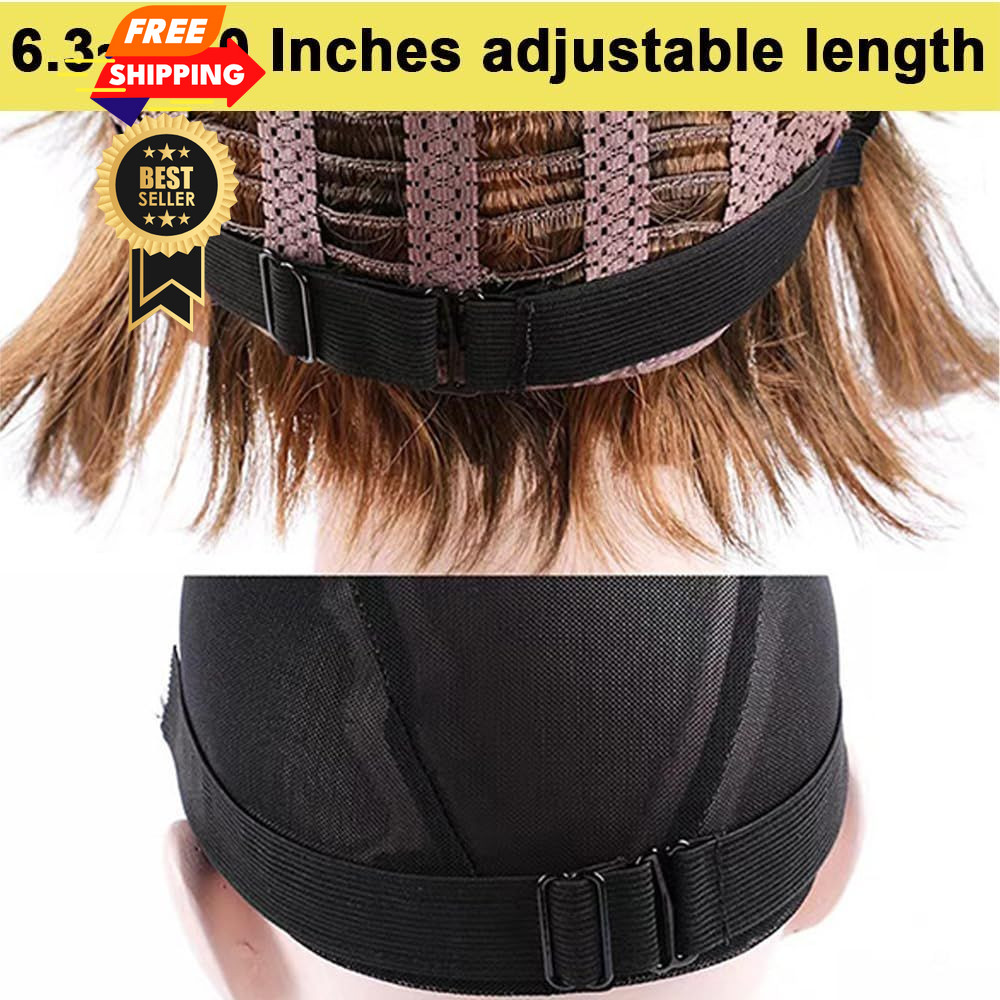 2 PCS Adjustable Elastic Band for Wigs Removable 3 Count (Pack of 1), Black