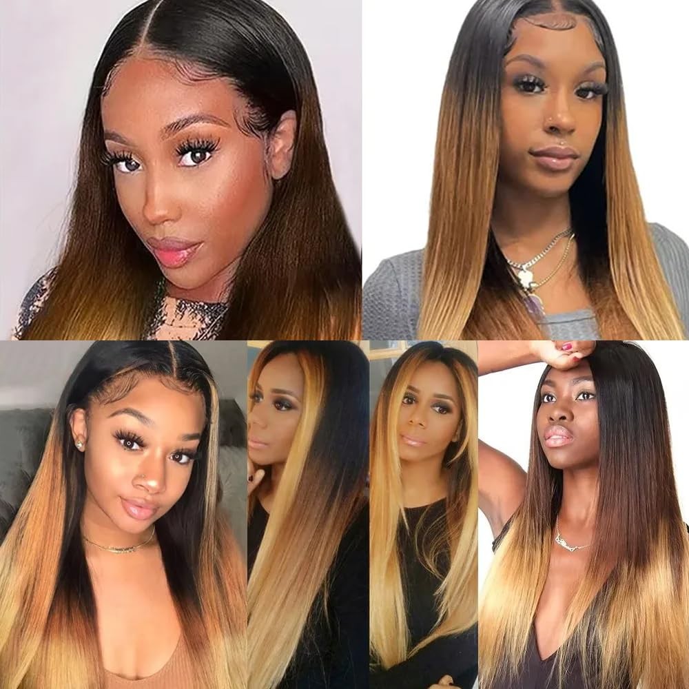 24 26 28 Inch T1B4/27 Ombre Blonde Bundles Human Hair Straight 3 Bundles 100 …