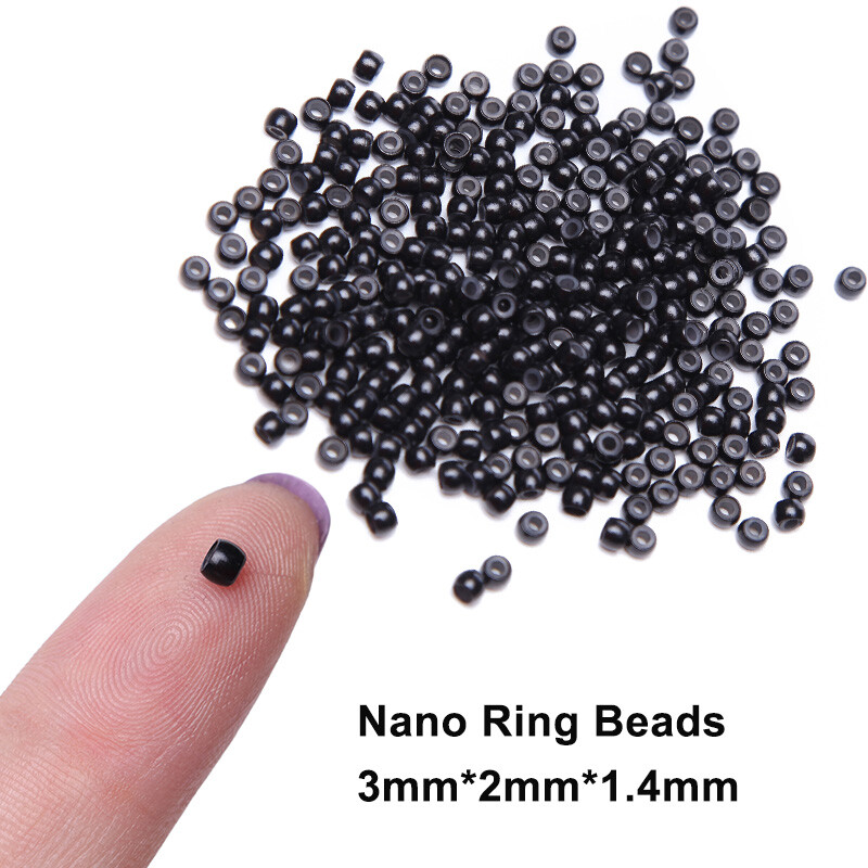 3MM 5MM 6MM Silicone Lined Nano Rings Micro Beads LOOP For I Tip Hair Extensions