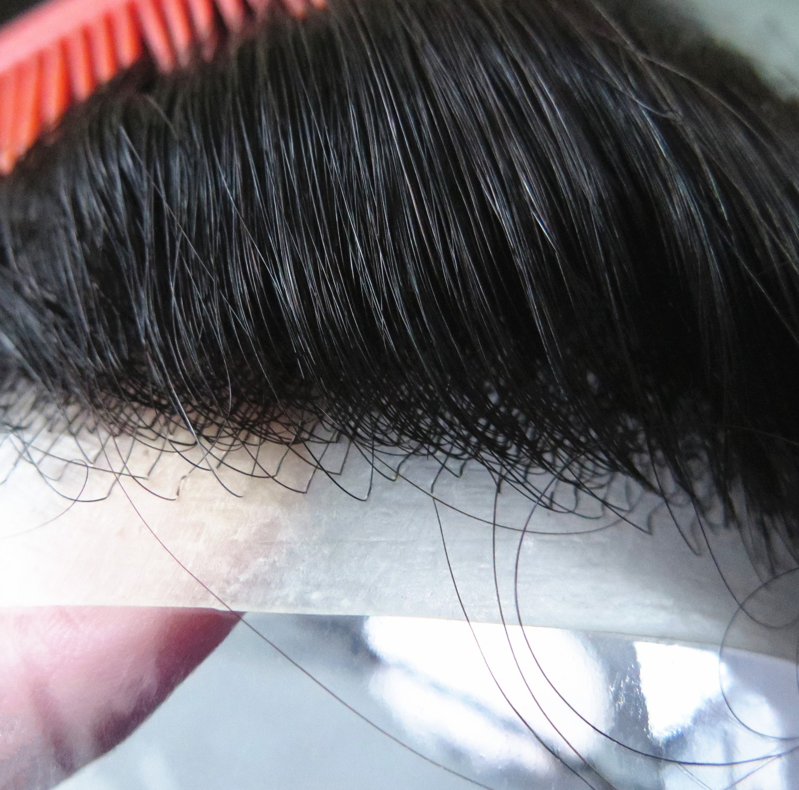 Toupee Mens Human Hair Thin Skin Hairpieces System Replecement Natural BLACK #1C