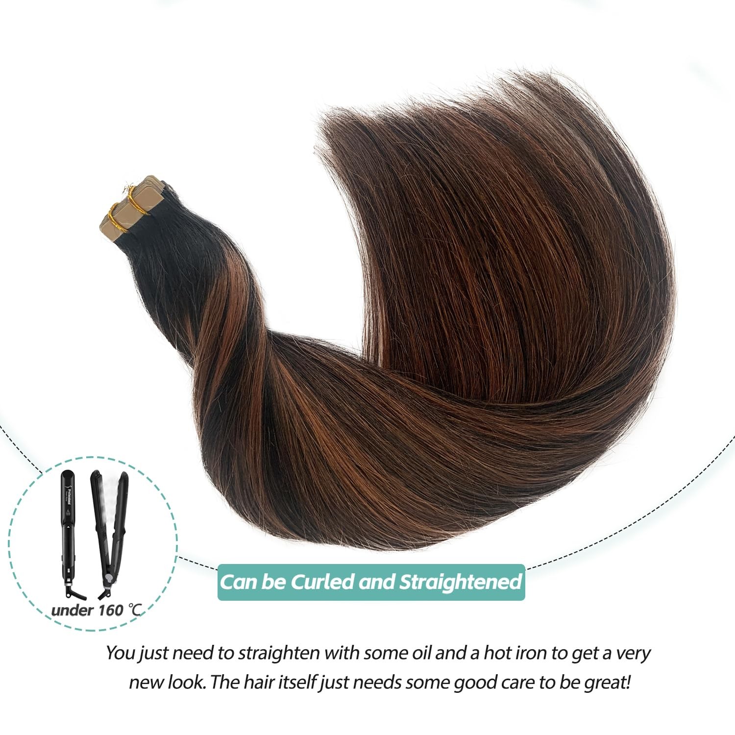 Licoville Tape In Hair Extensions Human Hair Balayage Natural Black To Light