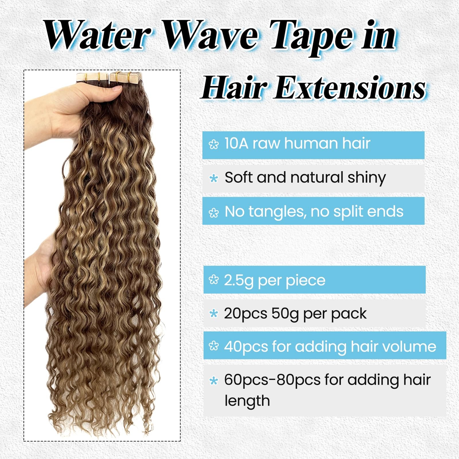 Benafee Highlights Tape In Hair Extensions Human Hair For Black Women Water