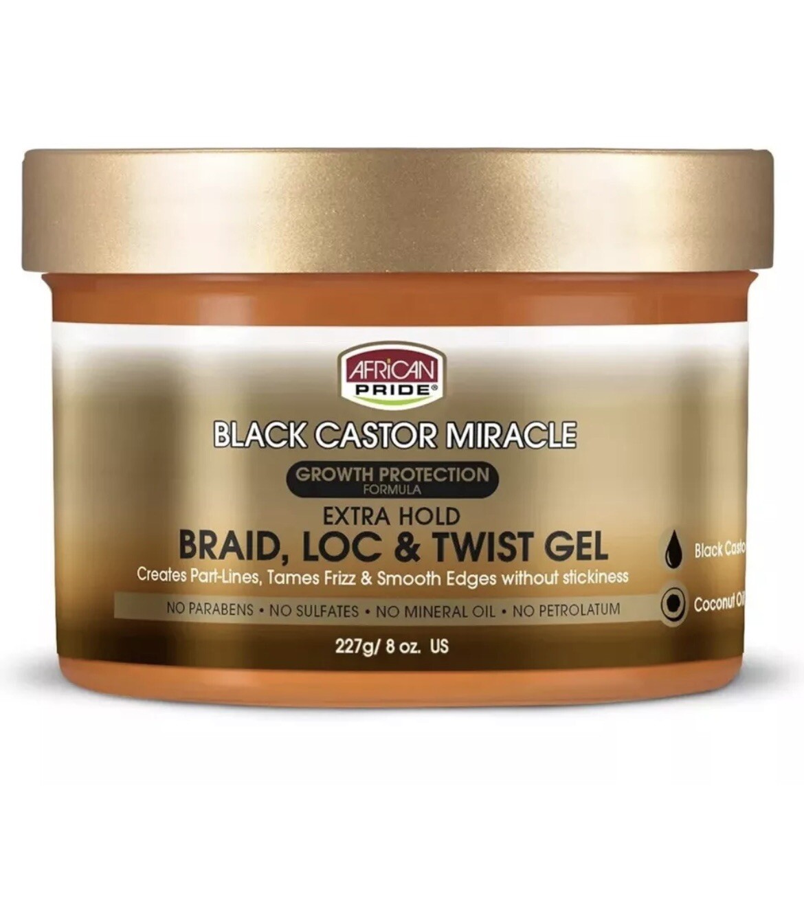 Black Castor Miracle Extra Hold Braid, Loc, Twist Gel, Tames Frizz Edges,exp8/27