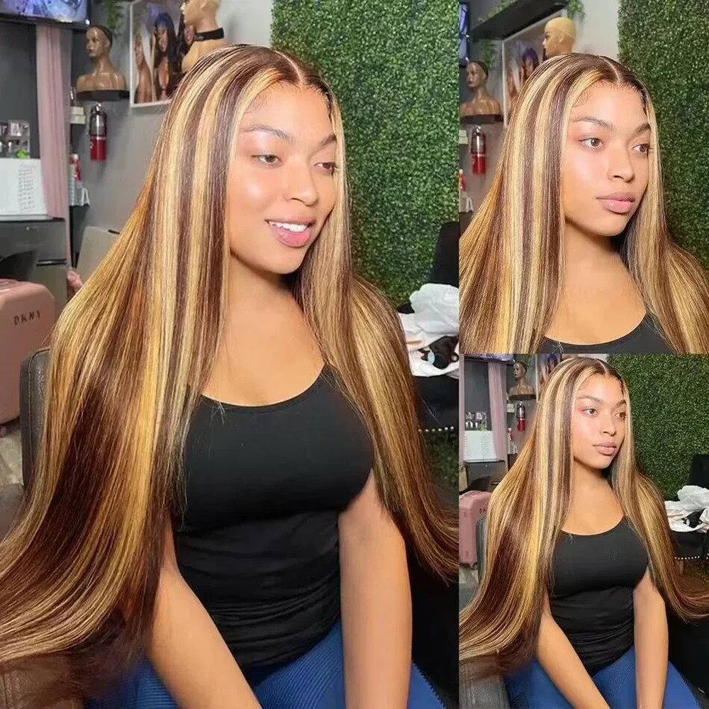 4/27 Highlight Silk Base 100% Human Hair Topper For Woman Remy Hair Lace Closure