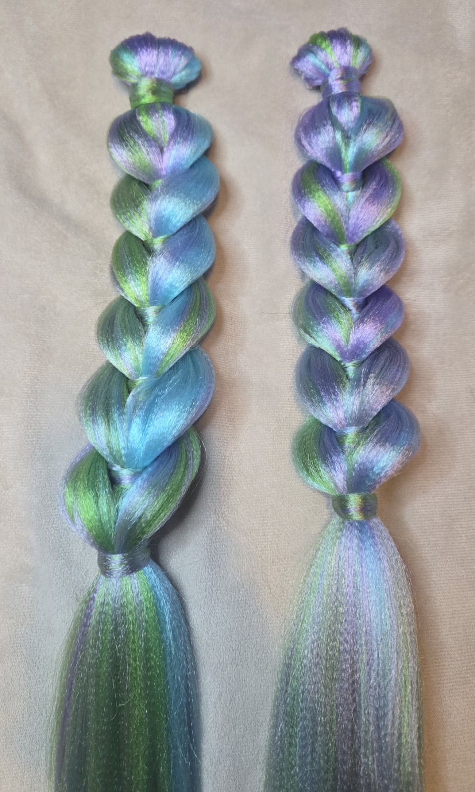 Green Blue Purple Clip InBraid | Clip In Rave Braid | Faux French Braid |Clip In