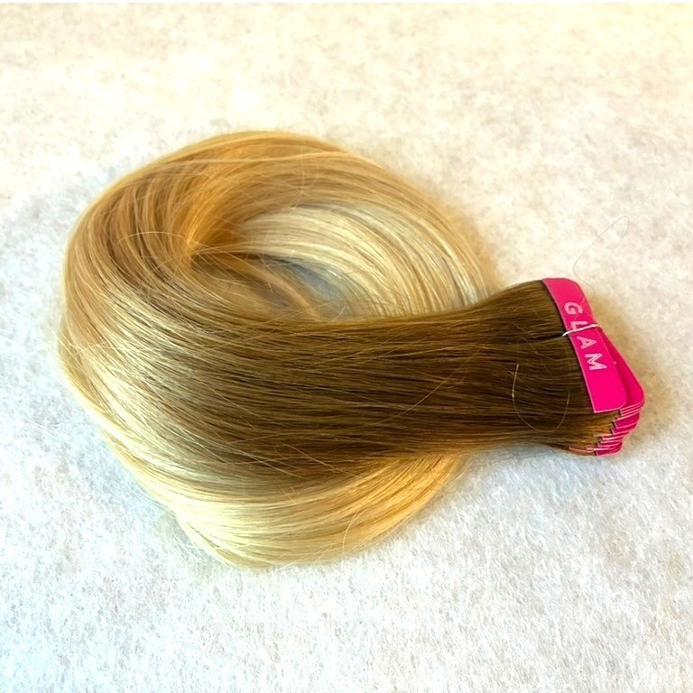 Glam Seamless 20″ Tape In Hair Extensions Ash Brown Ash Blonde #9/#22 20 Pack