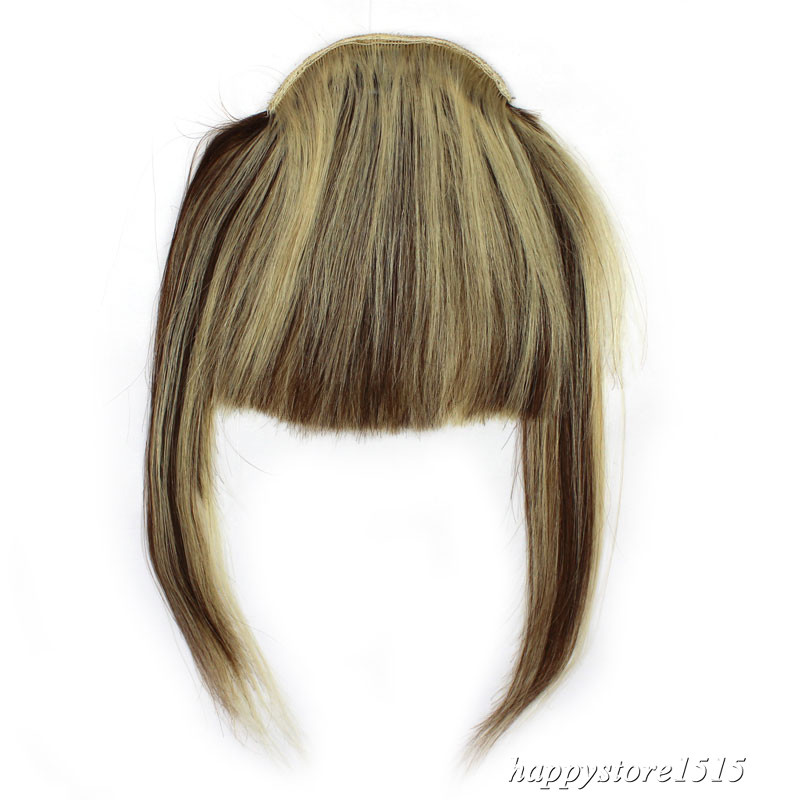Clip in Front Bangs Clip on Fringe Hair Extensions Real Remy Human Hair Straight