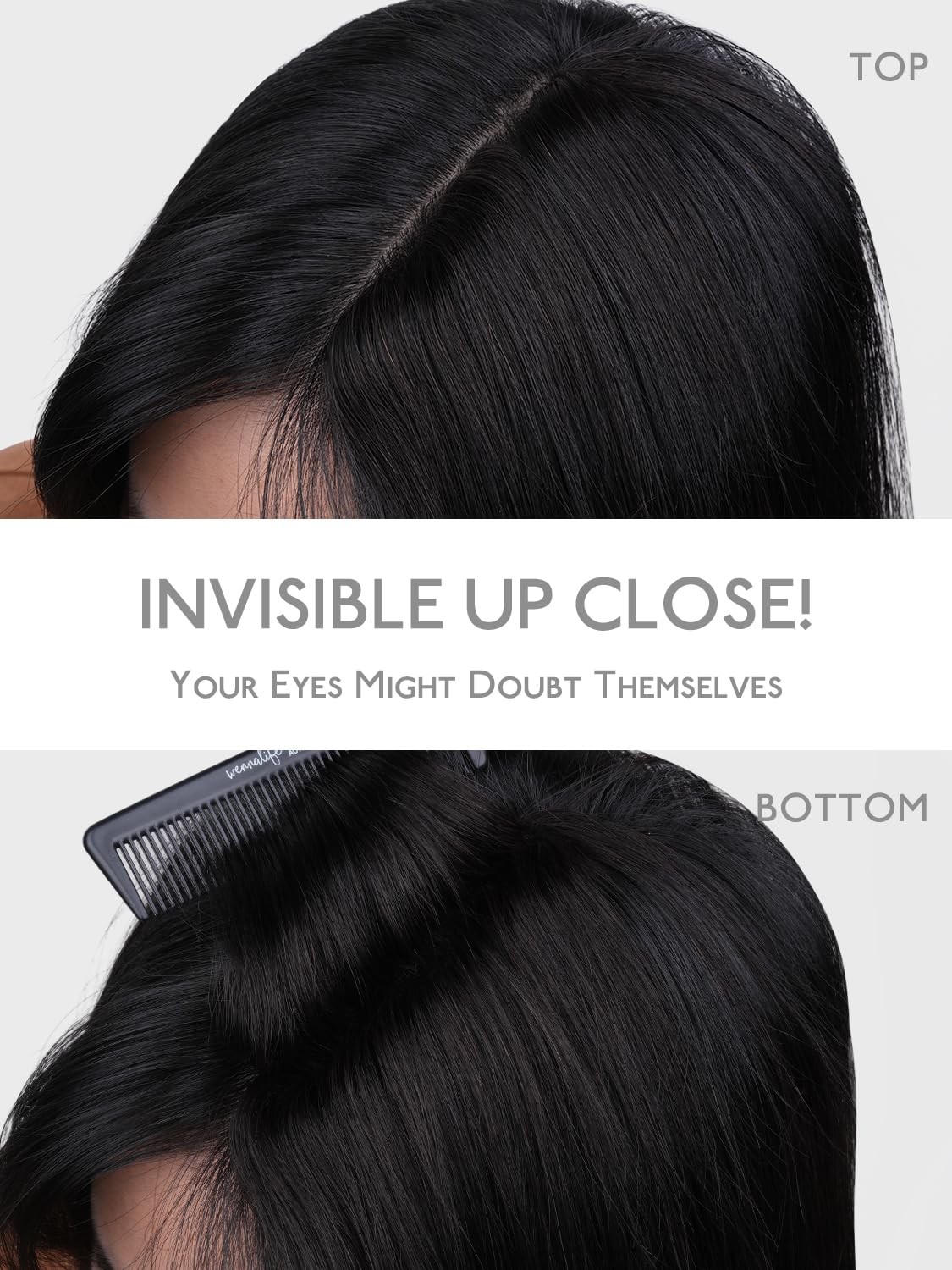 Wennalife Scalp Hair Fill-Ins Clip In Hair Extensions Real Human Hair 14 Inch