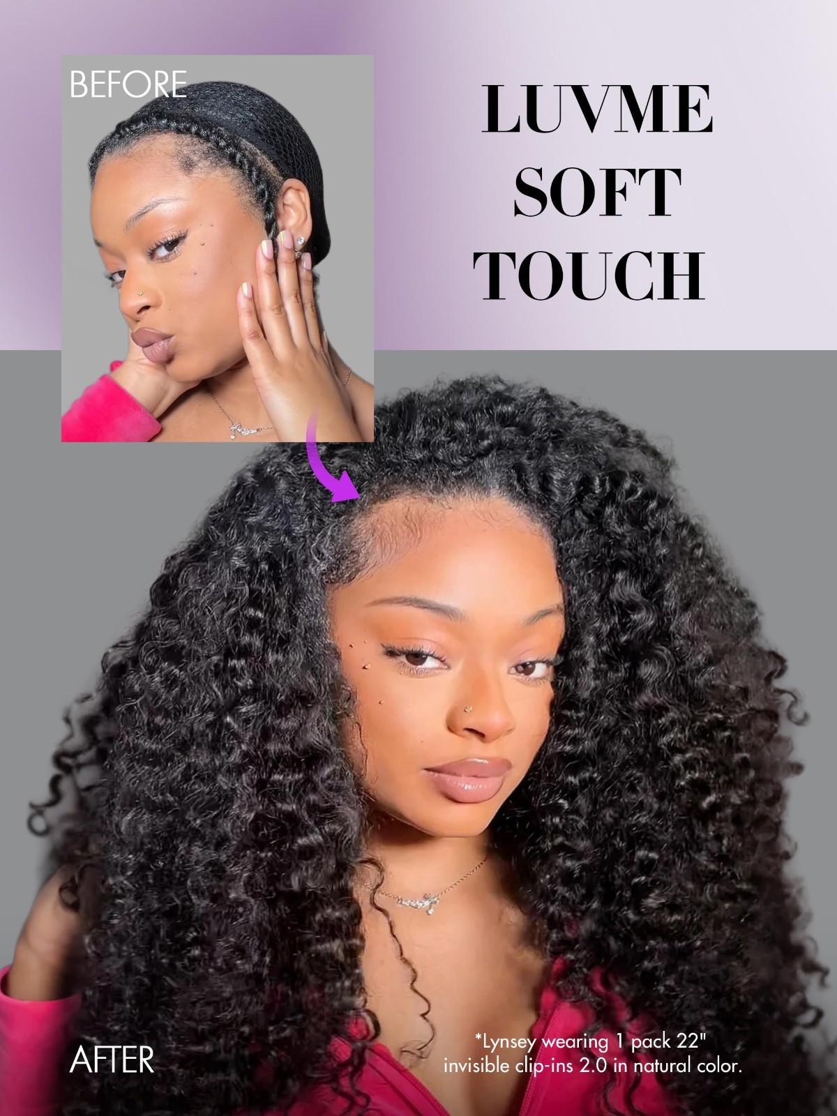 Invisible Messy Curly Clip-In Hair Extensions – 16″ 110g Real Human Hair, 6Pcs,