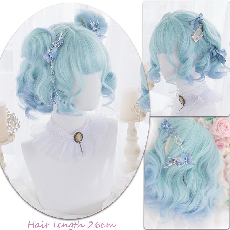 Synthetic Women’s Halloween Wig Cute Wig Black Purple Blonde Red Pink Blue