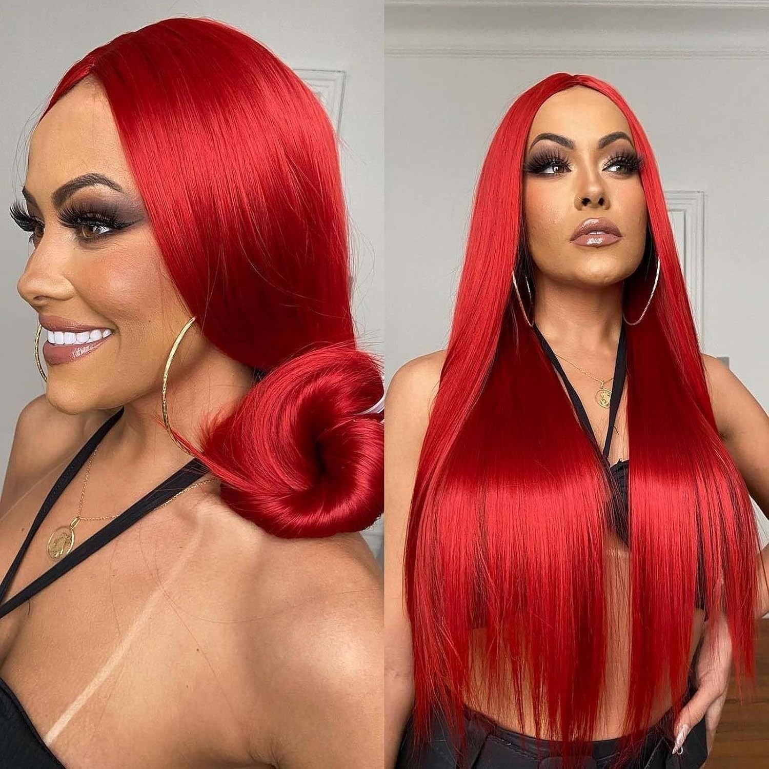 Red Mermaid Cosplay Wig – Long Straight Synthetic Hair