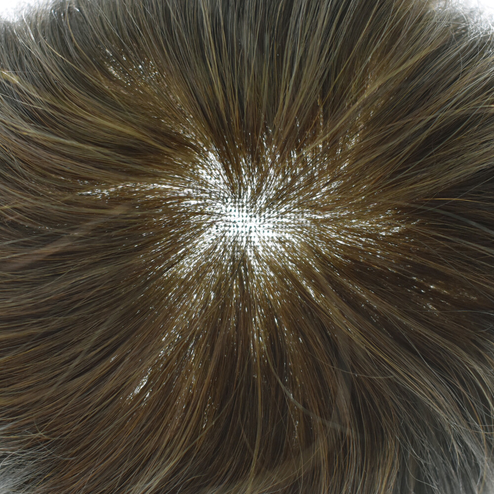 Mens Toupee Hairpiece French Lace Front Hair Replacement System for Men Wig