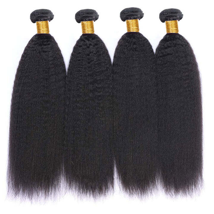10A Mink Kinky Straig Brazilian Virgin Remy Human Hair Extra Thick Natural Black