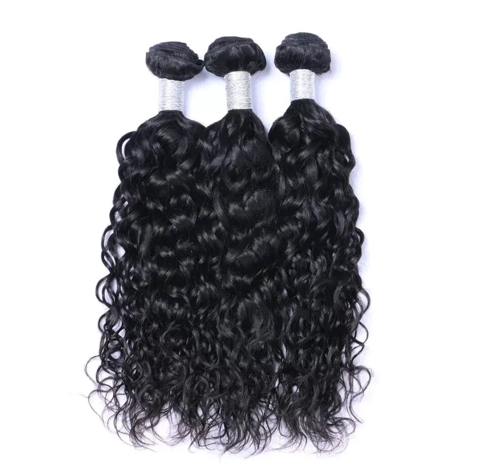 12A BRAZILIAN VIRGIN HUMAN HAIR WATER WAVES 18+18+18&16 CLOSURE 350g NATURAL 1B#