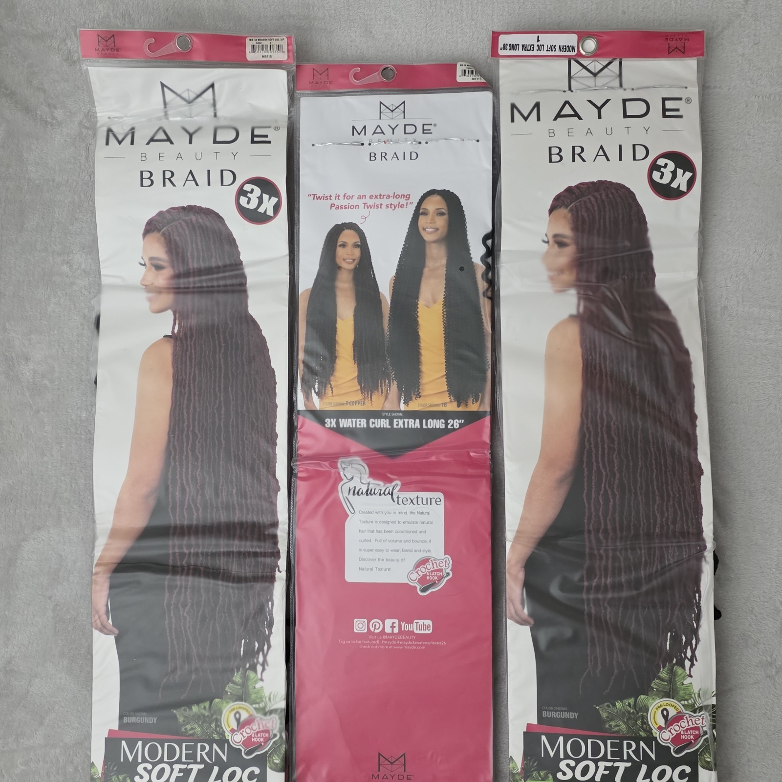 Mayde Gina Hair Lot Spring Twist Braid Soft Loc Extra Long Water Curl 38″ 26″