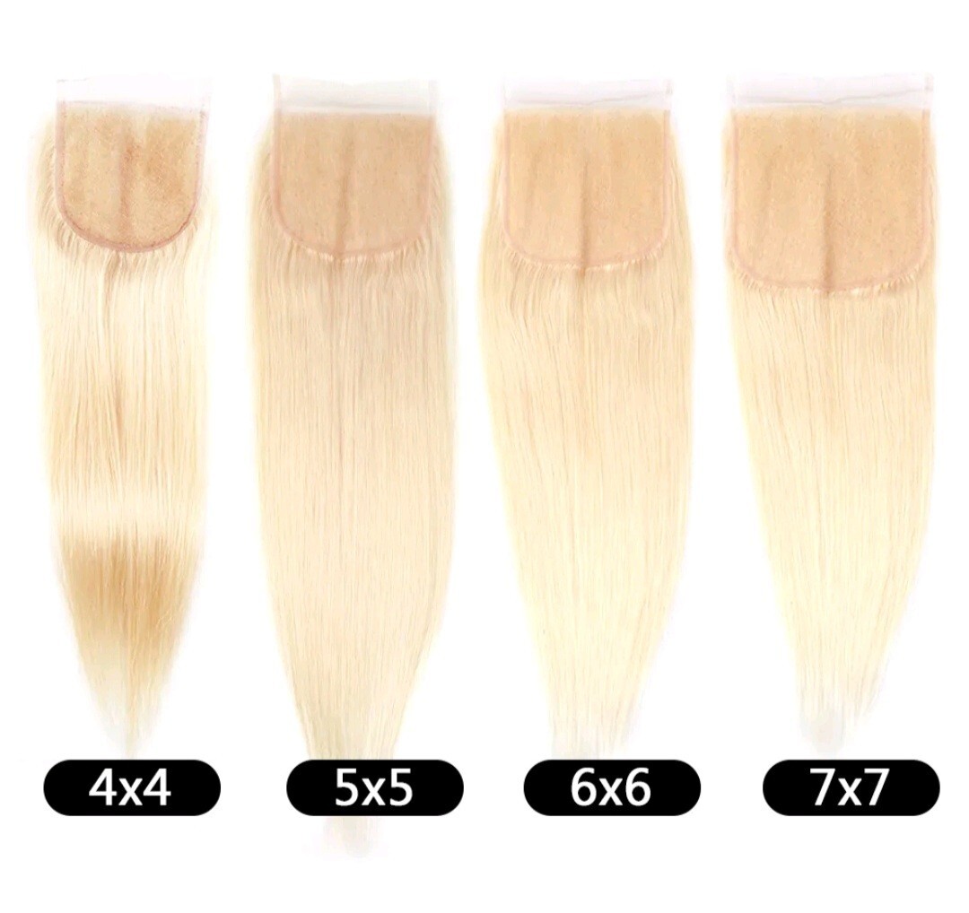 PERUVIAN PURE BLONDE 613# LACE CLOSURE 4X4/5X5/6X6/7X7/13X4/13X6 STRAIGHT/B WAVE
