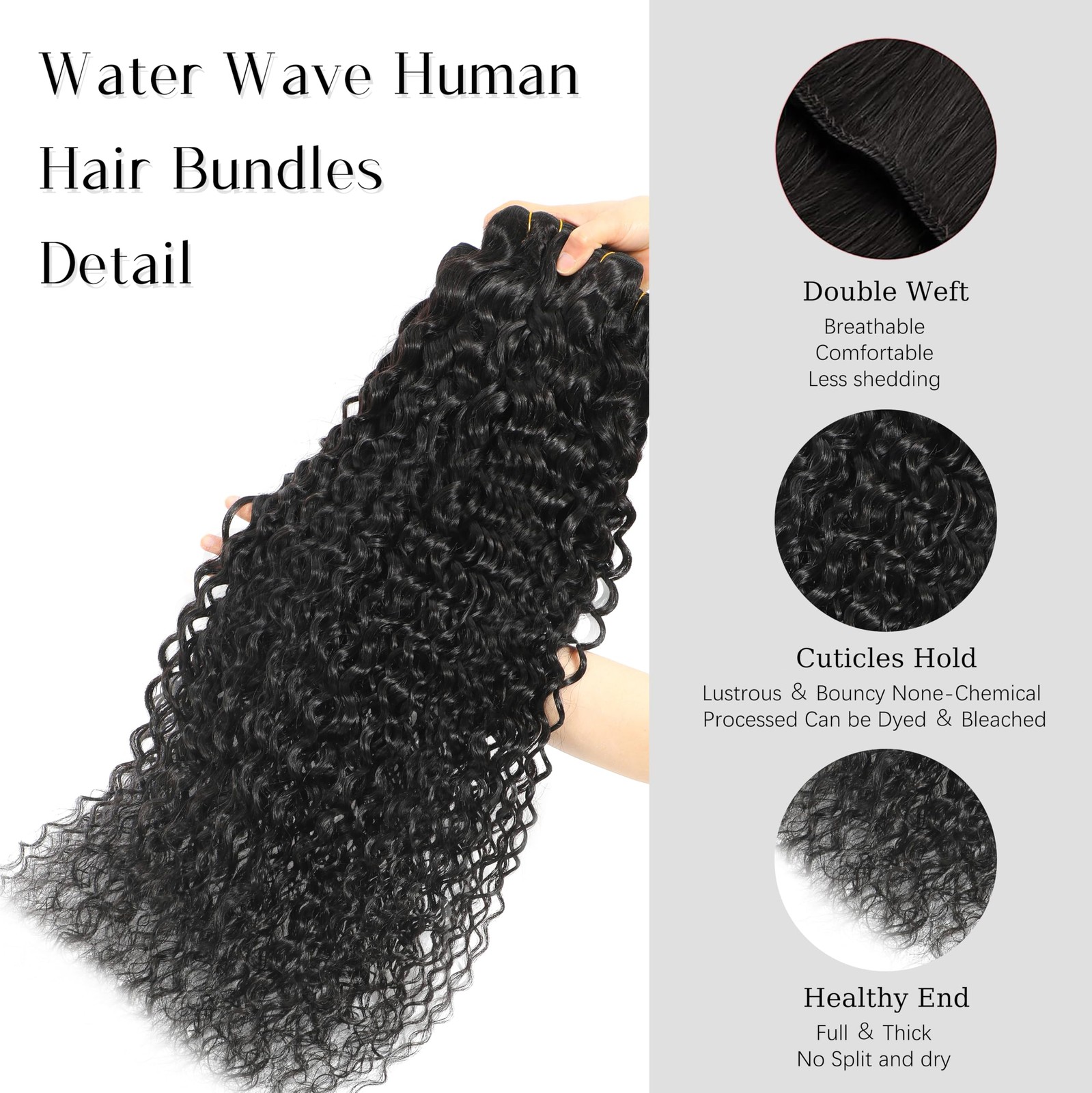 Baierte Water Wave Human Hair Bundles 100 Brazilian Virgin Hair 22 24 26 Inch