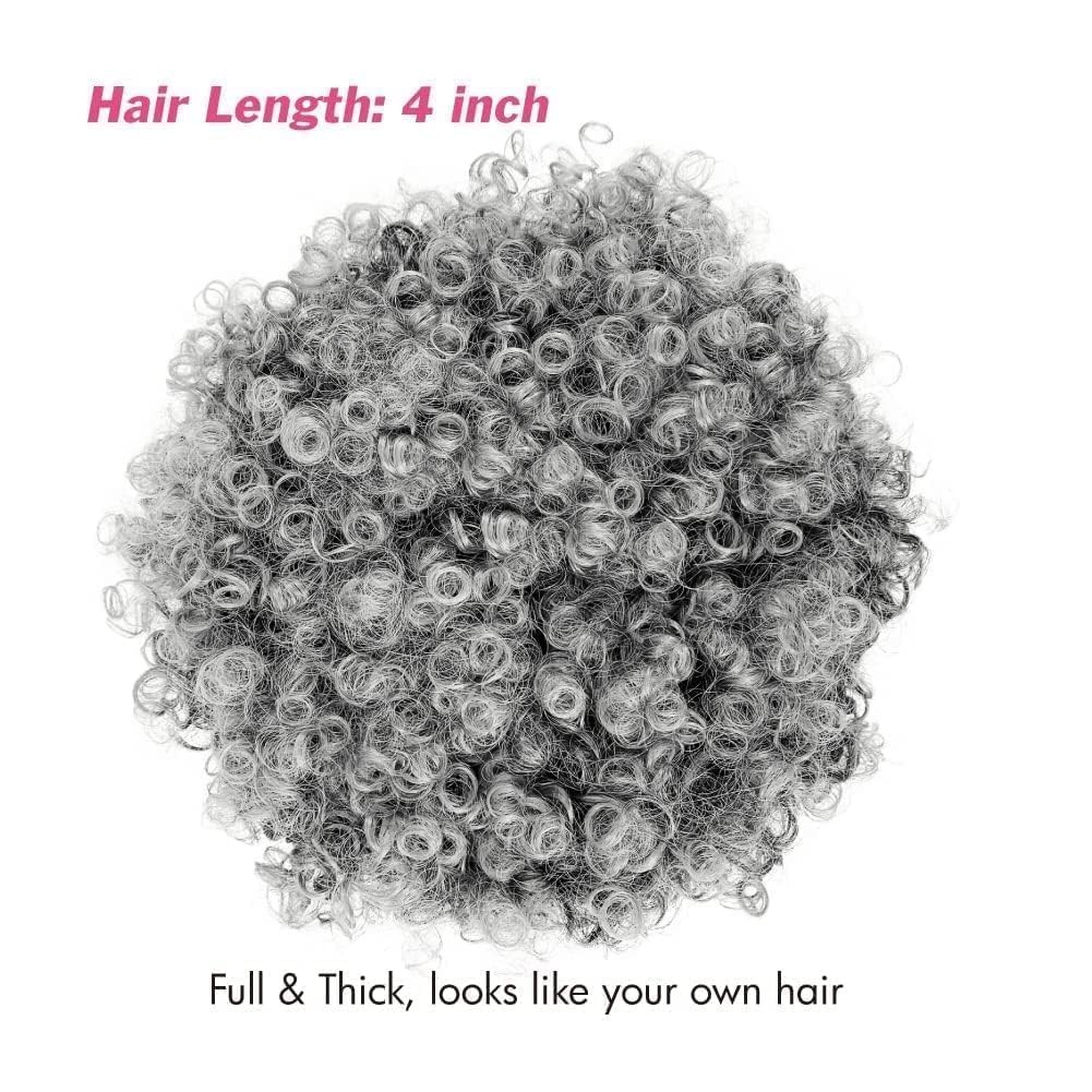 Salt and Pepper Headband Wig Short Curly Wigs with Headbands Attached for Bla…
