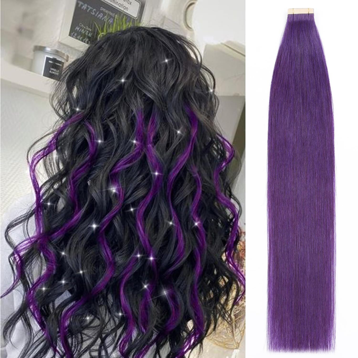 Tape in Human Hair Extensions Seamless Invisible Skin Weft Remy Russian Hair 12A
