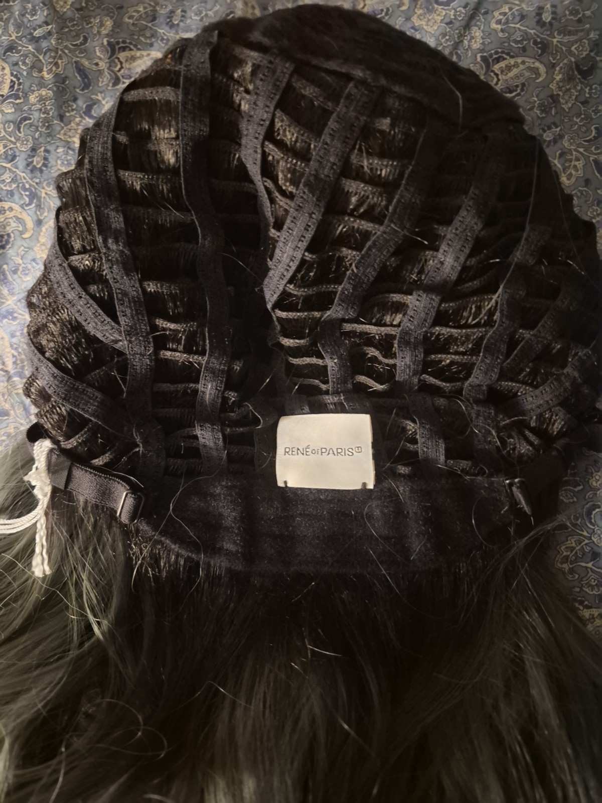 Rene of Paris Long Wavy Synthetic Gray Wig Smoky Forest Classic Cap Mono-Part