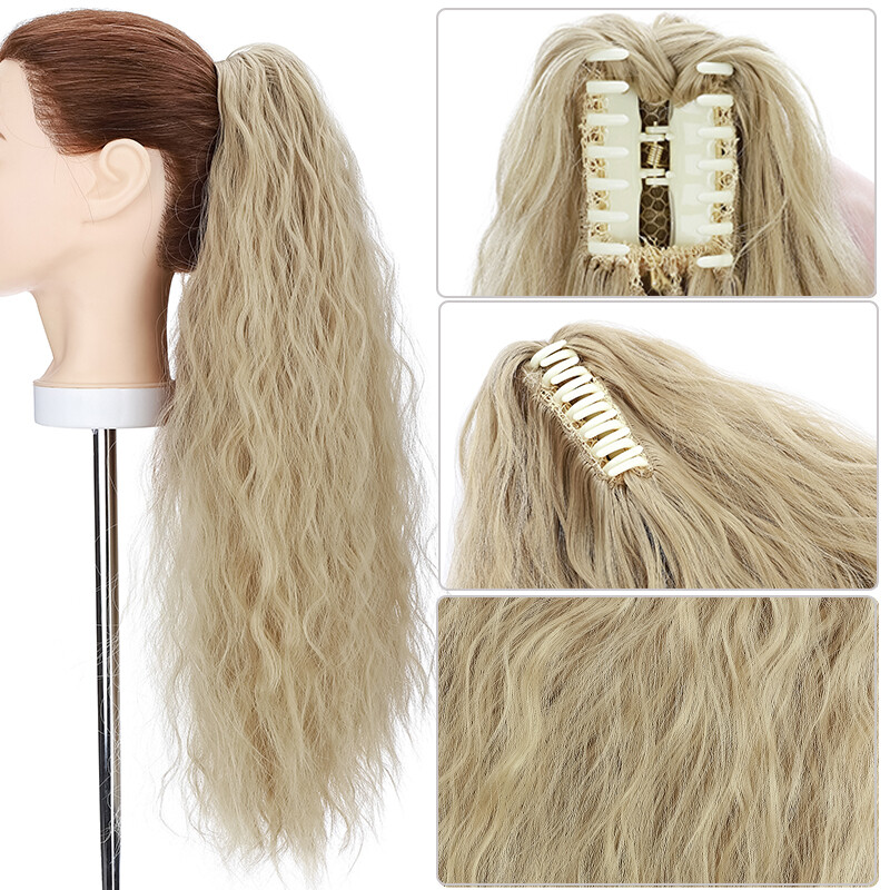 High Puff Kinky Curly Claw Ponytail Clip In Hair Extension Pony Tail For Human
