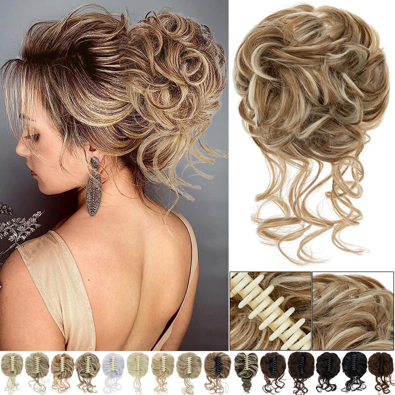 Jaw Claw Clip Large Messy Bun Scrunchie Hair Piece False Updo Hair Extensions US