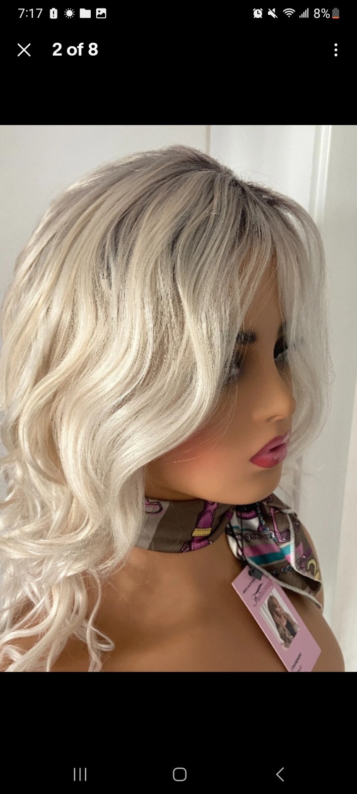 Wavy Rooted Pale Blonde Mix Synthetic Hair Wigs Women Soft Natural Daily